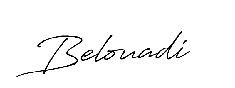 Use a signature maker to create a handwritten signature online. With this signature software, you can design (Antro_Vectra_Bolder) your own signature for name Belouadi. Belouadi signature style 7 images and pictures png