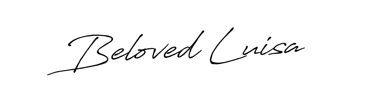 You should practise on your own different ways (Antro_Vectra_Bolder) to write your name (Beloved Luisa) in signature. don't let someone else do it for you. Beloved Luisa signature style 7 images and pictures png