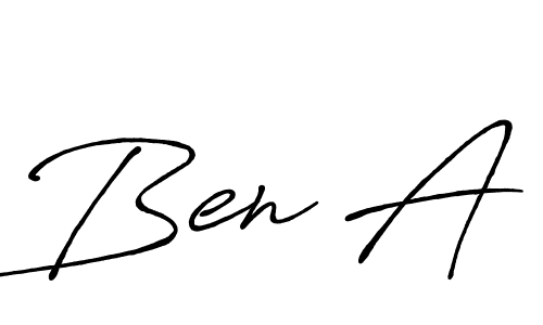 The best way (Antro_Vectra_Bolder) to make a short signature is to pick only two or three words in your name. The name Ben A include a total of six letters. For converting this name. Ben A signature style 7 images and pictures png
