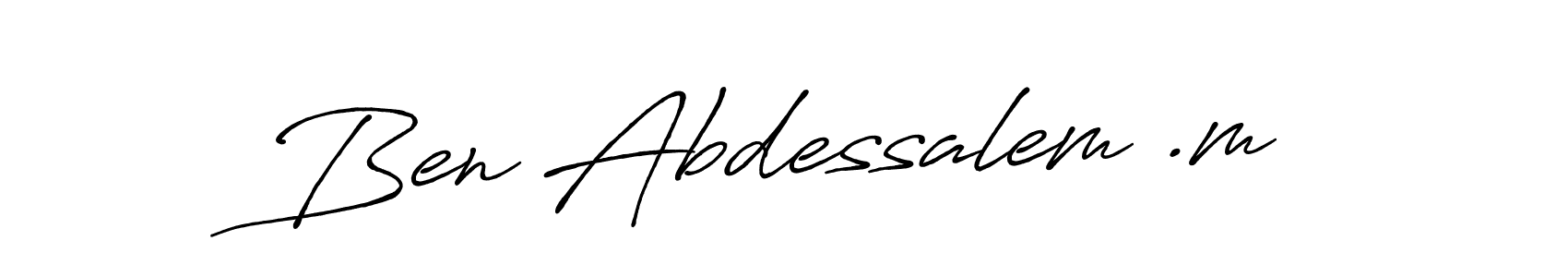 Ben Abdessalem .m stylish signature style. Best Handwritten Sign (Antro_Vectra_Bolder) for my name. Handwritten Signature Collection Ideas for my name Ben Abdessalem .m. Ben Abdessalem .m signature style 7 images and pictures png