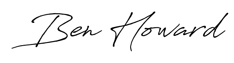 Get inspired by this graceful Antro_Vectra_Bolder signature style for name Ben Howard. Smooth loops and balanced proportions for everyday use. Ben Howard signature style 7 images and pictures png