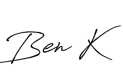 Create a beautiful signature design for name Ben K. With this signature (Antro_Vectra_Bolder) fonts, you can make a handwritten signature for free. Ben K signature style 7 images and pictures png