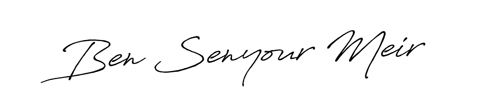 How to make Ben Senyour Meir name signature. Use Antro_Vectra_Bolder style for creating short signs online. This is the latest handwritten sign. Ben Senyour Meir signature style 7 images and pictures png