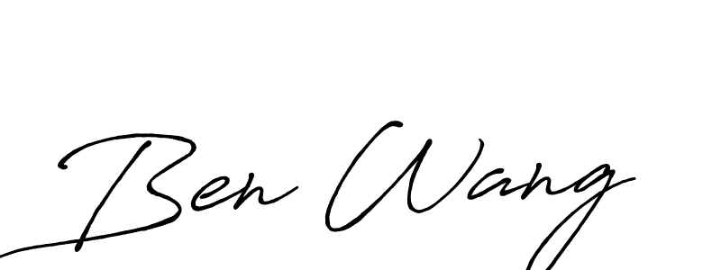 Ben Wang stylish signature style. Best Handwritten Sign (Antro_Vectra_Bolder) for my name. Handwritten Signature Collection Ideas for my name Ben Wang. Ben Wang signature style 7 images and pictures png