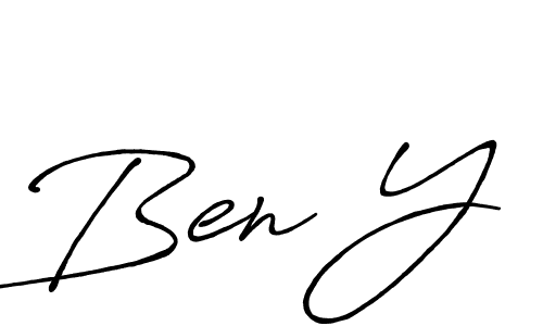Similarly Antro_Vectra_Bolder is the best handwritten signature design. Signature creator online .You can use it as an online autograph creator for name Ben Y. Ben Y signature style 7 images and pictures png