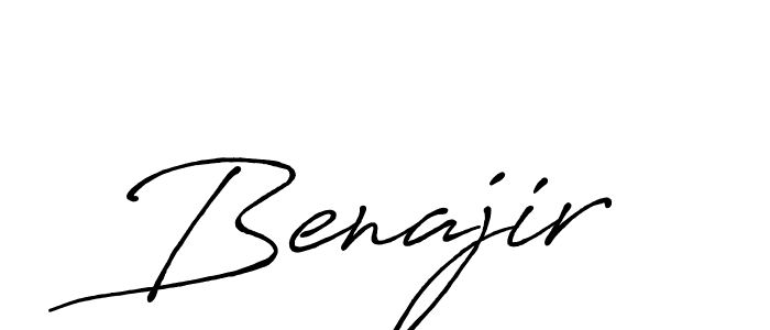 Create a beautiful signature design for name Benajir. With this signature (Antro_Vectra_Bolder) fonts, you can make a handwritten signature for free. Benajir signature style 7 images and pictures png