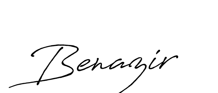 Make a beautiful signature design for name Benazir. With this signature (Antro_Vectra_Bolder) style, you can create a handwritten signature for free. Benazir signature style 7 images and pictures png