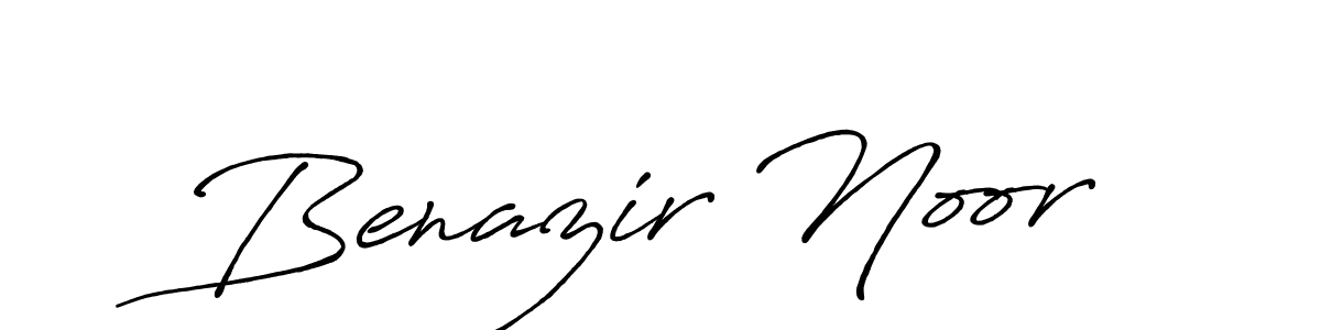 Benazir Noor stylish signature style. Best Handwritten Sign (Antro_Vectra_Bolder) for my name. Handwritten Signature Collection Ideas for my name Benazir Noor. Benazir Noor signature style 7 images and pictures png