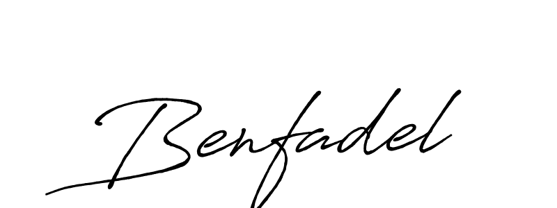 Benfadel stylish signature style. Best Handwritten Sign (Antro_Vectra_Bolder) for my name. Handwritten Signature Collection Ideas for my name Benfadel. Benfadel signature style 7 images and pictures png