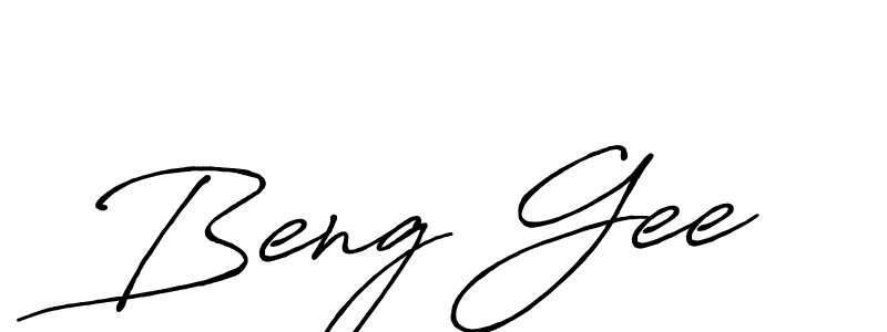 You should practise on your own different ways (Antro_Vectra_Bolder) to write your name (Beng Gee) in signature. don't let someone else do it for you. Beng Gee signature style 7 images and pictures png