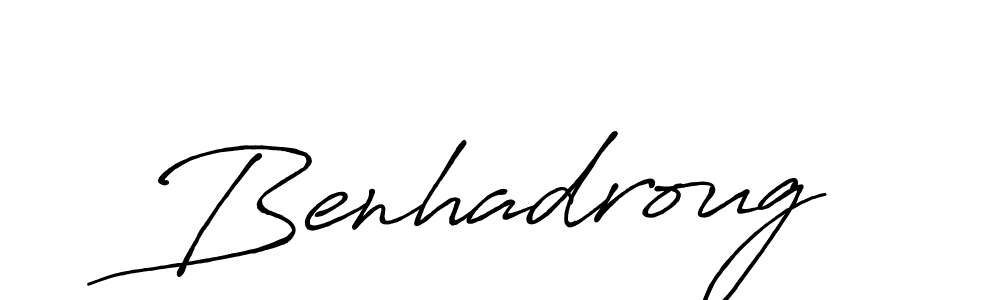 How to make Benhadroug name signature. Use Antro_Vectra_Bolder style for creating short signs online. This is the latest handwritten sign. Benhadroug signature style 7 images and pictures png