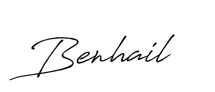 Design your own signature with our free online signature maker. With this signature software, you can create a handwritten (Antro_Vectra_Bolder) signature for name Benhail. Benhail signature style 7 images and pictures png