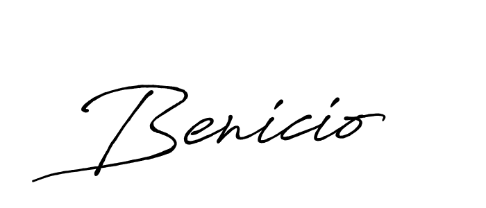 Use a signature maker to create a handwritten signature online. With this signature software, you can design (Antro_Vectra_Bolder) your own signature for name Benicio. Benicio signature style 7 images and pictures png