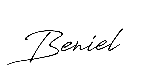 Also You can easily find your signature by using the search form. We will create Beniel name handwritten signature images for you free of cost using Antro_Vectra_Bolder sign style. Beniel signature style 7 images and pictures png