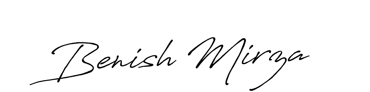 Benish Mirza stylish signature style. Best Handwritten Sign (Antro_Vectra_Bolder) for my name. Handwritten Signature Collection Ideas for my name Benish Mirza. Benish Mirza signature style 7 images and pictures png