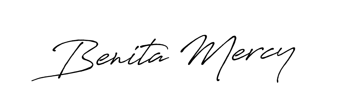 Create a beautiful signature design for name Benita Mercy. With this signature (Antro_Vectra_Bolder) fonts, you can make a handwritten signature for free. Benita Mercy signature style 7 images and pictures png