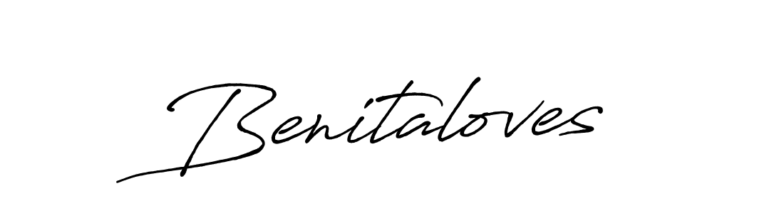 Use a signature maker to create a handwritten signature online. With this signature software, you can design (Antro_Vectra_Bolder) your own signature for name Benitaloves. Benitaloves signature style 7 images and pictures png