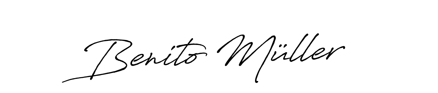 Create a beautiful signature design for name Benito Müller. With this signature (Antro_Vectra_Bolder) fonts, you can make a handwritten signature for free. Benito Müller signature style 7 images and pictures png