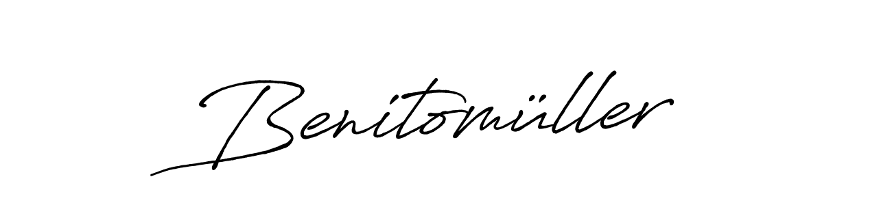 Create a beautiful signature design for name Benitomüller. With this signature (Antro_Vectra_Bolder) fonts, you can make a handwritten signature for free. Benitomüller signature style 7 images and pictures png