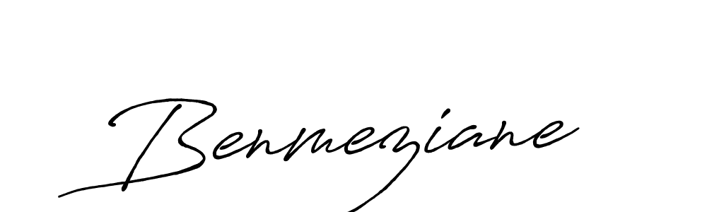 Use a signature maker to create a handwritten signature online. With this signature software, you can design (Antro_Vectra_Bolder) your own signature for name Benmeziane. Benmeziane signature style 7 images and pictures png