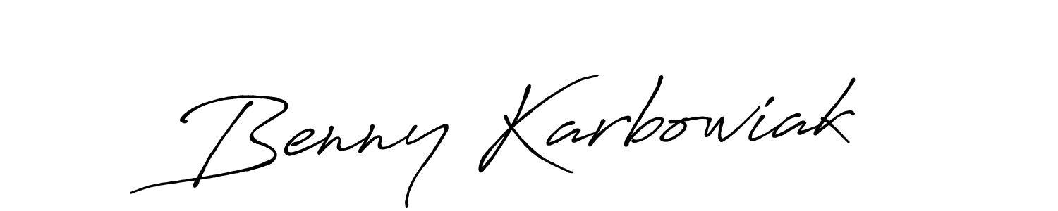 Make a beautiful signature design for name Benny Karbowiak. With this signature (Antro_Vectra_Bolder) style, you can create a handwritten signature for free. Benny Karbowiak signature style 7 images and pictures png