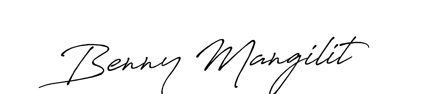 Similarly Antro_Vectra_Bolder is the best handwritten signature design. Signature creator online .You can use it as an online autograph creator for name Benny Mangilit. Benny Mangilit signature style 7 images and pictures png