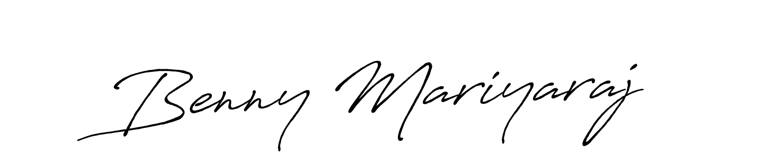 How to make Benny Mariyaraj name signature. Use Antro_Vectra_Bolder style for creating short signs online. This is the latest handwritten sign. Benny Mariyaraj signature style 7 images and pictures png