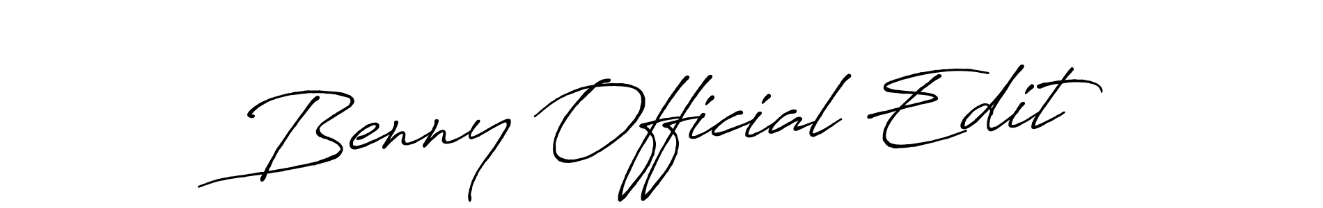 Design your own signature with our free online signature maker. With this signature software, you can create a handwritten (Antro_Vectra_Bolder) signature for name Benny Official Edit. Benny Official Edit signature style 7 images and pictures png