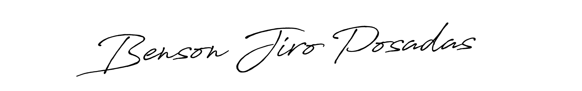 How to make Benson Jiro Posadas name signature. Use Antro_Vectra_Bolder style for creating short signs online. This is the latest handwritten sign. Benson Jiro Posadas signature style 7 images and pictures png