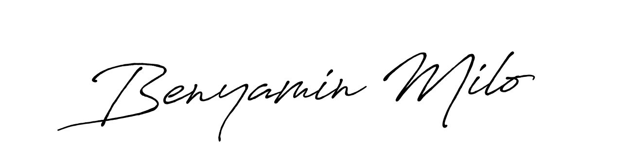 You should practise on your own different ways (Antro_Vectra_Bolder) to write your name (Benyamin Milo) in signature. don't let someone else do it for you. Benyamin Milo signature style 7 images and pictures png