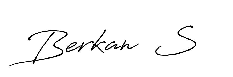 Create a beautiful signature design for name Berkan  S. With this signature (Antro_Vectra_Bolder) fonts, you can make a handwritten signature for free. Berkan  S signature style 7 images and pictures png