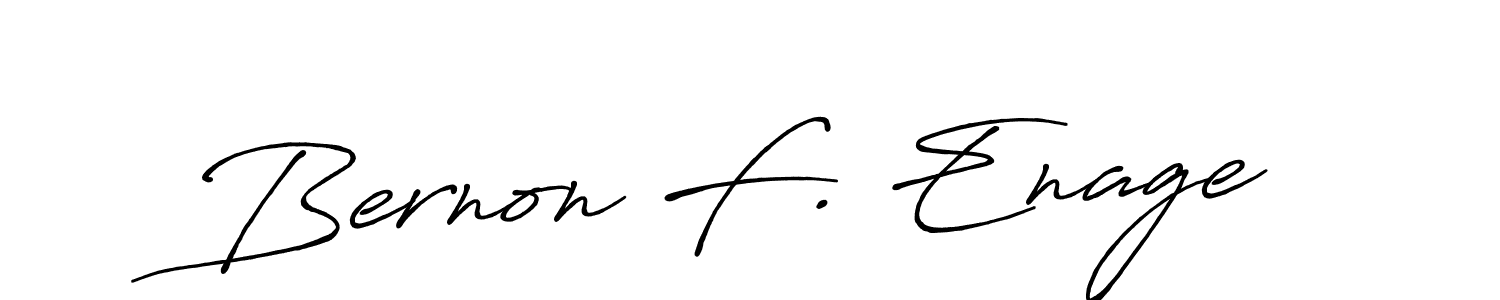 How to make Bernon F. Enage name signature. Use Antro_Vectra_Bolder style for creating short signs online. This is the latest handwritten sign. Bernon F. Enage signature style 7 images and pictures png