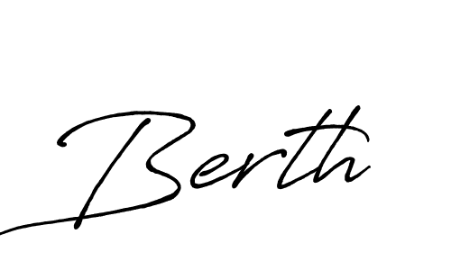 Also we have Berth name is the best signature style. Create professional handwritten signature collection using Antro_Vectra_Bolder autograph style. Berth signature style 7 images and pictures png
