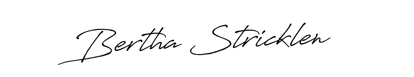 Design your own signature with our free online signature maker. With this signature software, you can create a handwritten (Antro_Vectra_Bolder) signature for name Bertha Stricklen. Bertha Stricklen signature style 7 images and pictures png