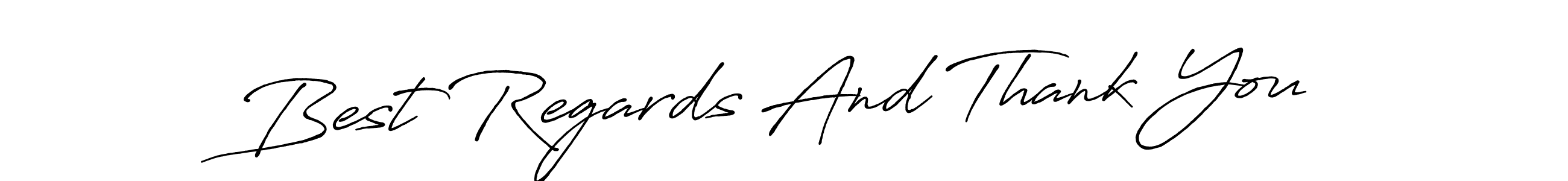 How to make Best Regards And Thank You name signature. Use Antro_Vectra_Bolder style for creating short signs online. This is the latest handwritten sign. Best Regards And Thank You signature style 7 images and pictures png