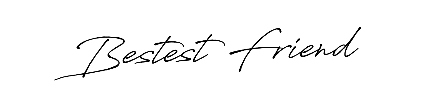 The best way (Antro_Vectra_Bolder) to make a short signature is to pick only two or three words in your name. The name Bestest Friend include a total of six letters. For converting this name. Bestest Friend signature style 7 images and pictures png