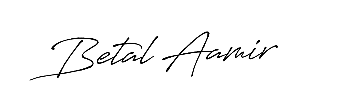 How to make Betal Aamir name signature. Use Antro_Vectra_Bolder style for creating short signs online. This is the latest handwritten sign. Betal Aamir signature style 7 images and pictures png