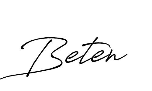 How to make Beten name signature. Use Antro_Vectra_Bolder style for creating short signs online. This is the latest handwritten sign. Beten signature style 7 images and pictures png