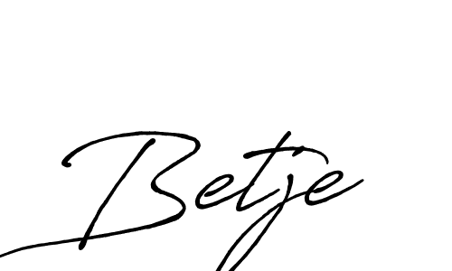 How to make Betje name signature. Use Antro_Vectra_Bolder style for creating short signs online. This is the latest handwritten sign. Betje signature style 7 images and pictures png