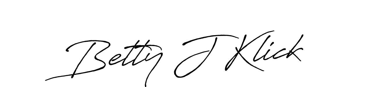 How to make Betty J Klick name signature. Use Antro_Vectra_Bolder style for creating short signs online. This is the latest handwritten sign. Betty J Klick signature style 7 images and pictures png