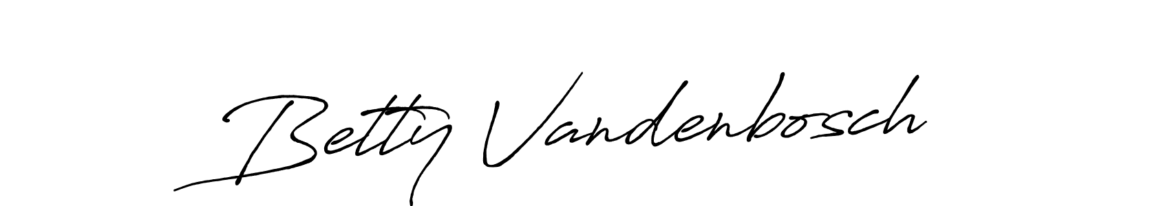 Create a beautiful signature design for name Betty Vandenbosch. With this signature (Antro_Vectra_Bolder) fonts, you can make a handwritten signature for free. Betty Vandenbosch signature style 7 images and pictures png