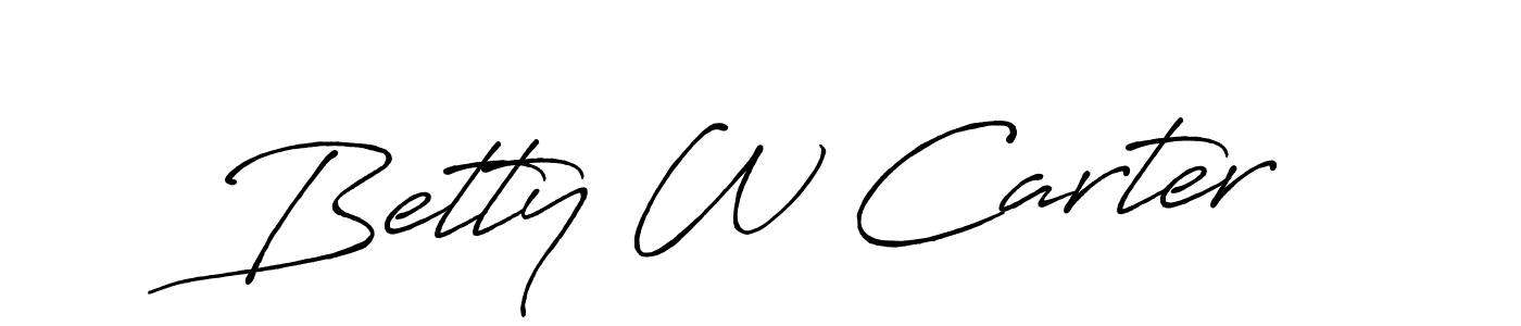 How to make Betty W Carter signature? Antro_Vectra_Bolder is a professional autograph style. Create handwritten signature for Betty W Carter name. Betty W Carter signature style 7 images and pictures png