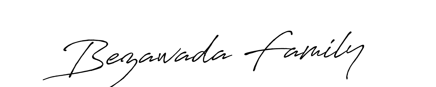 Create a beautiful signature design for name Bezawada Family. With this signature (Antro_Vectra_Bolder) fonts, you can make a handwritten signature for free. Bezawada Family signature style 7 images and pictures png