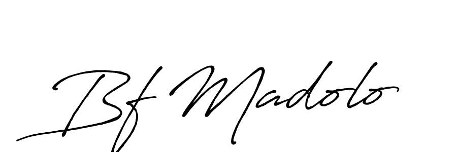 How to make Bf Madolo name signature. Use Antro_Vectra_Bolder style for creating short signs online. This is the latest handwritten sign. Bf Madolo signature style 7 images and pictures png