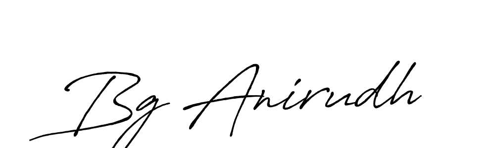 Use a signature maker to create a handwritten signature online. With this signature software, you can design (Antro_Vectra_Bolder) your own signature for name Bg Anirudh. Bg Anirudh signature style 7 images and pictures png
