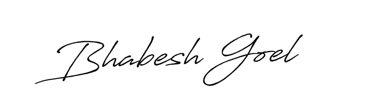 Make a beautiful signature design for name Bhabesh Goel. With this signature (Antro_Vectra_Bolder) style, you can create a handwritten signature for free. Bhabesh Goel signature style 7 images and pictures png