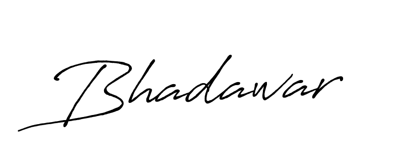 Use a signature maker to create a handwritten signature online. With this signature software, you can design (Antro_Vectra_Bolder) your own signature for name Bhadawar. Bhadawar signature style 7 images and pictures png