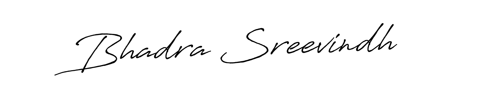 Create a beautiful signature design for name Bhadra Sreevindh. With this signature (Antro_Vectra_Bolder) fonts, you can make a handwritten signature for free. Bhadra Sreevindh signature style 7 images and pictures png