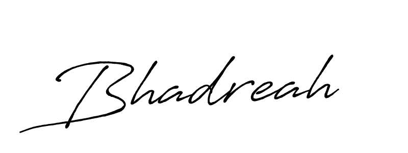 Create a beautiful signature design for name Bhadreah. With this signature (Antro_Vectra_Bolder) fonts, you can make a handwritten signature for free. Bhadreah signature style 7 images and pictures png