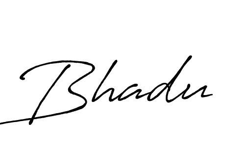 Design your own signature with our free online signature maker. With this signature software, you can create a handwritten (Antro_Vectra_Bolder) signature for name Bhadu. Bhadu signature style 7 images and pictures png